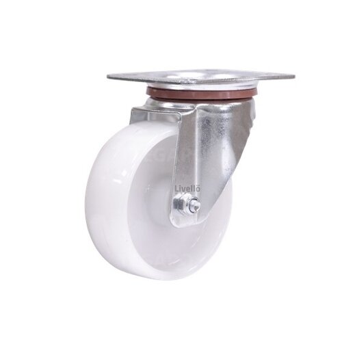 EdelRader zwenkwiel nylon 100mm 2NO plaat 
