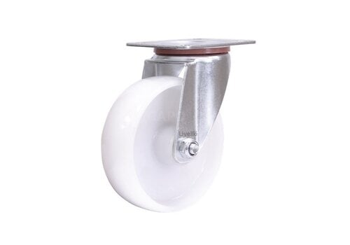 EdelRader zwenkwiel nylon 125mm 2NO plaat 