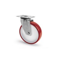 Livellö zwenkwiel RVS 80 nylon NOC rood plaatbevestiging