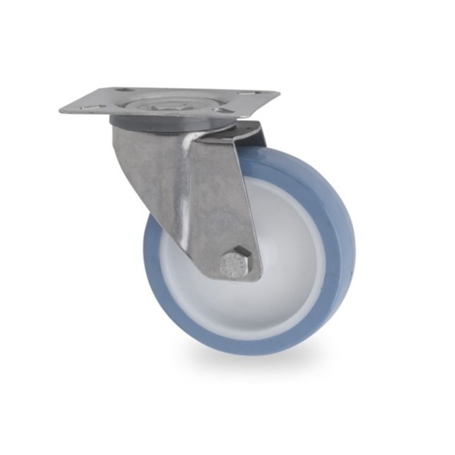 Livellö zwenkwiel RVS 100 nylon NOC blauw plaatbevestiging-1