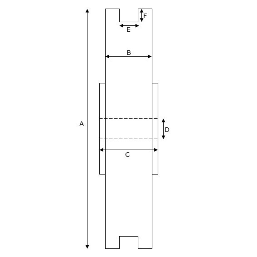 BSR groefwiel nylon 80mm glijlager asgat 12mm-2