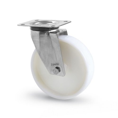 Livellö zwenkwiel RVS 125 nylon NO plaat 