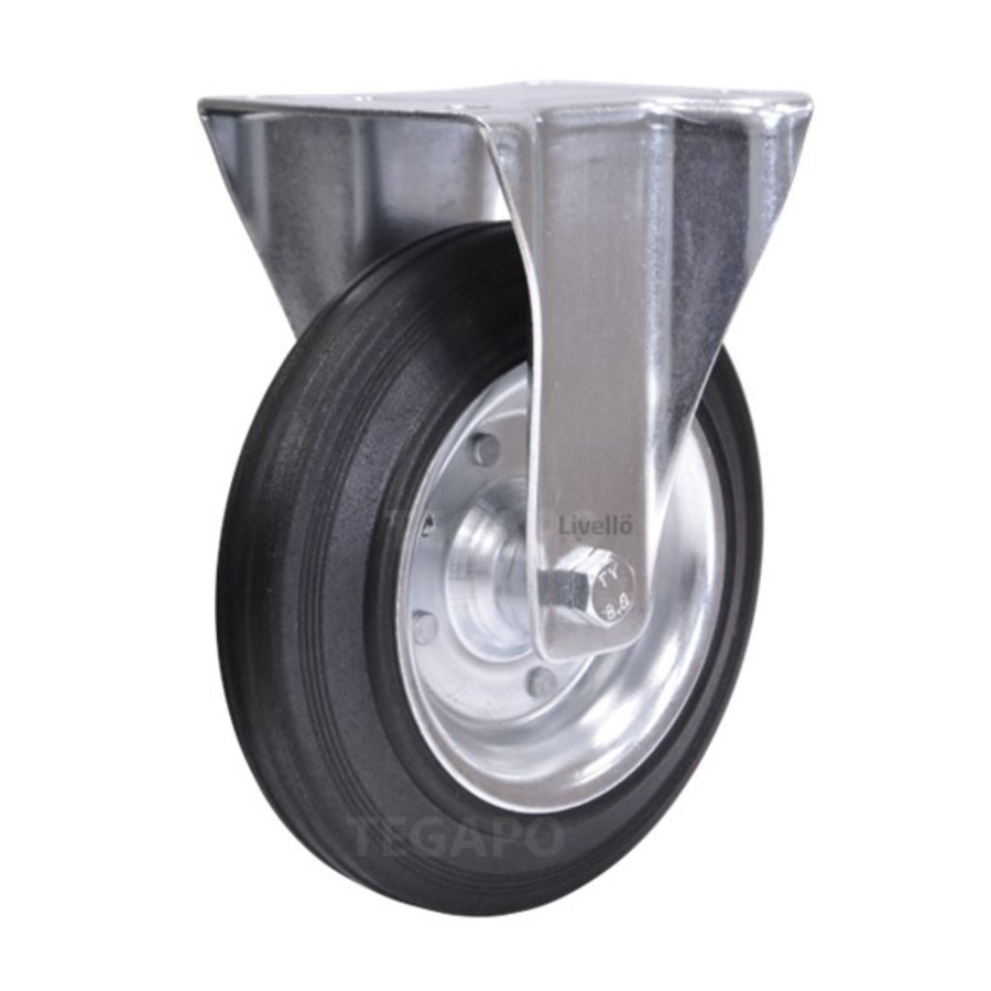 Livellö bokwiel rubber 200 2SO plaat-1