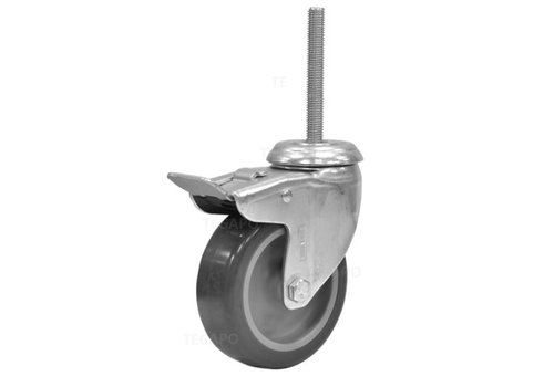 Zwenkwiel 75 verzinkt 1PU M6x49mm met rem  Zwenkwiel 75 verzinkt 1PU M6x49mm met rem