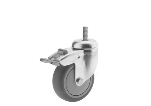 Zwenkwiel 75 verzinkt 2TPKO M6x17mm met rem  Zwenkwiel 75 verzinkt 2TPKO M6x17mm met rem