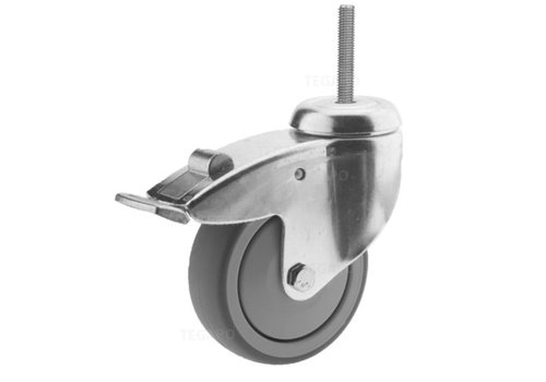 Zwenkwiel 100 verzinkt 2TPKO M6x51mm met rem  Zwenkwiel 100 verzinkt 2TPKO M6x51mm met rem