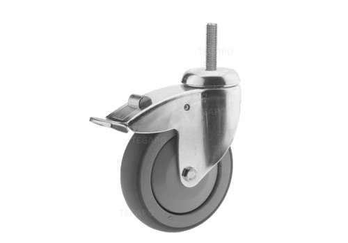 Zwenkwiel 125 verzinkt 2TPKO M6x31mm met rem  Zwenkwiel 125 verzinkt 2TPKO M6x31mm met rem