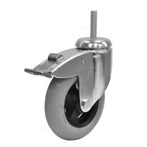 Zwenkwiel unilast rubber 125 3KS M6x31mm met rem 