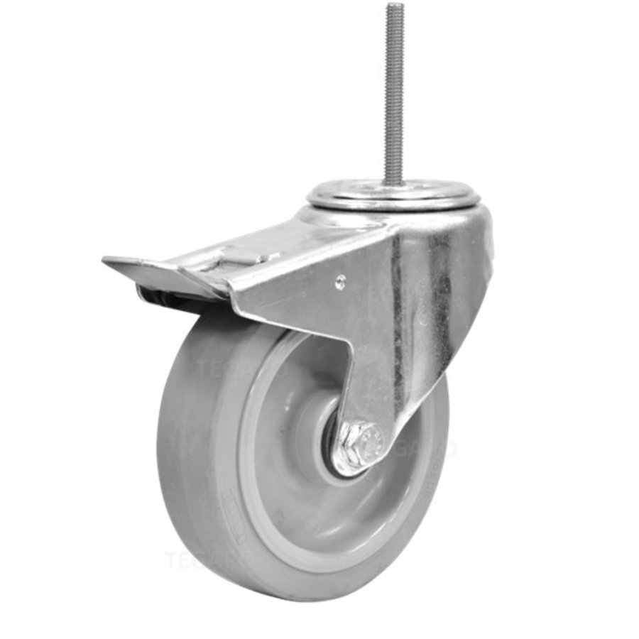 Zwenkwiel elastisch rubber 160 3KO M8x40mm met rem-1