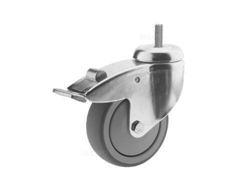 Zwenkwiel 100 verzinkt 2TPKO M8x17mm met rem  Zwenkwiel 100 verzinkt 2TPKO M8x17mm met rem