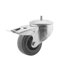 Zwenkwiel rubber 80 3KO M10x15mm met rem