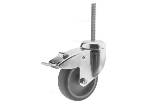 Zwenkwiel 100 verzinkt 2TP M6x50mm met rem  Zwenkwiel 100 verzinkt 2TP M6x50mm met rem