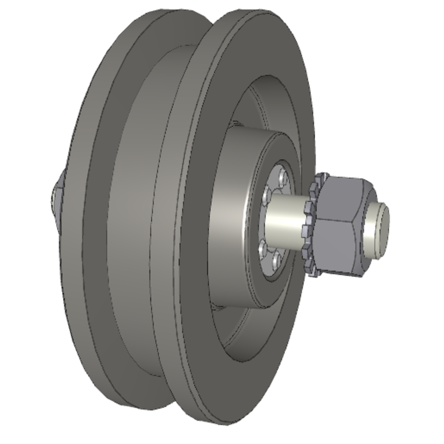 BSR groefwiel gietijzer 60mm kogellager met as