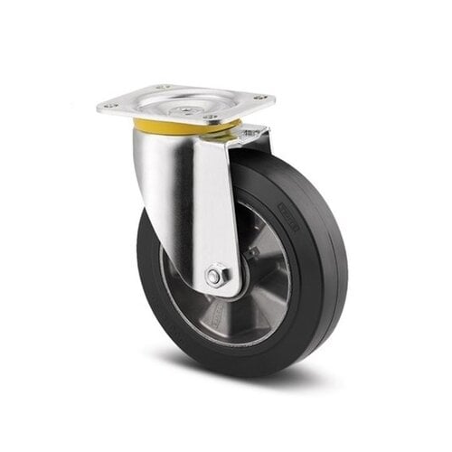 TENTE Zwenkwiel rubber 250 5SO plaat 