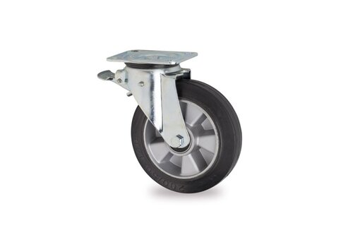 LIVELLO zwenkwiel rubber 125 5SO plaat met rem 