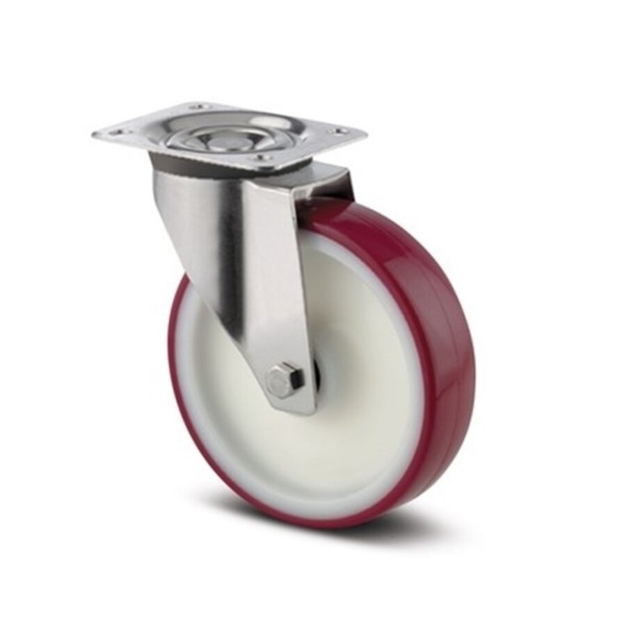 TENTE Zwenkwiel RVS 200 8NOP plaat-1