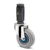 TENTE Zwenkwiel RVS 125 elastisch rubber KO ronde buis 27-30mm