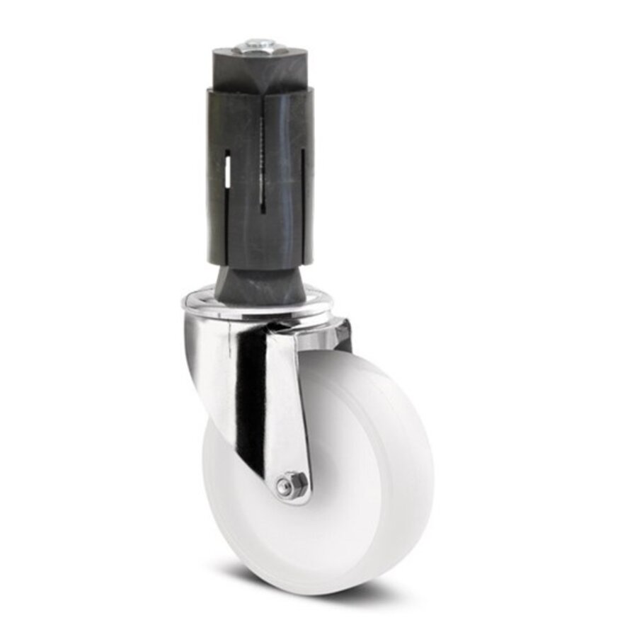 TENTE Zwenkwiel RVS 125 nylon NO ronde buis 31-35mm-1
