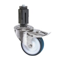 thumb-TENTE Zwenkwiel RVS 100 nylon NOC blauw vierkante koker 21,5-24mm met rem-1