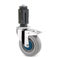 thumb-TENTE Zwenkwiel RVS 125 elastisch rubber KO vierkante koker 27-30mm met rem-1