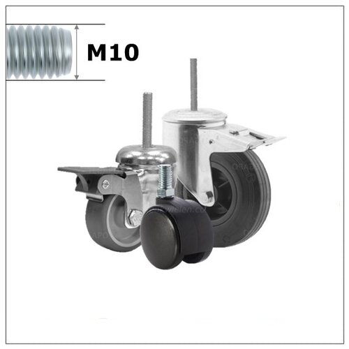 Zwenkwielen met M10 schroefdraad