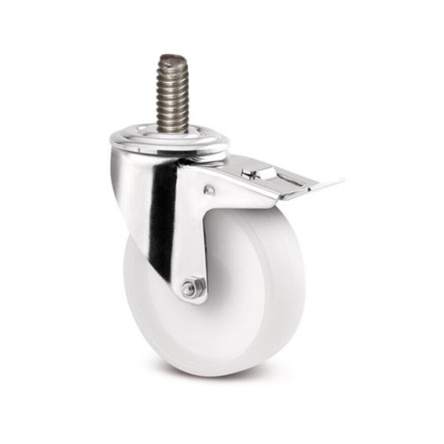 Zwenkwiel RVS 125 nylon NO M10x35 met rem-1