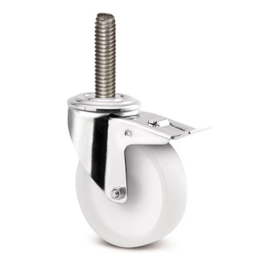 Zwenkwiel RVS 100 nylon NO M10x65 met rem-1