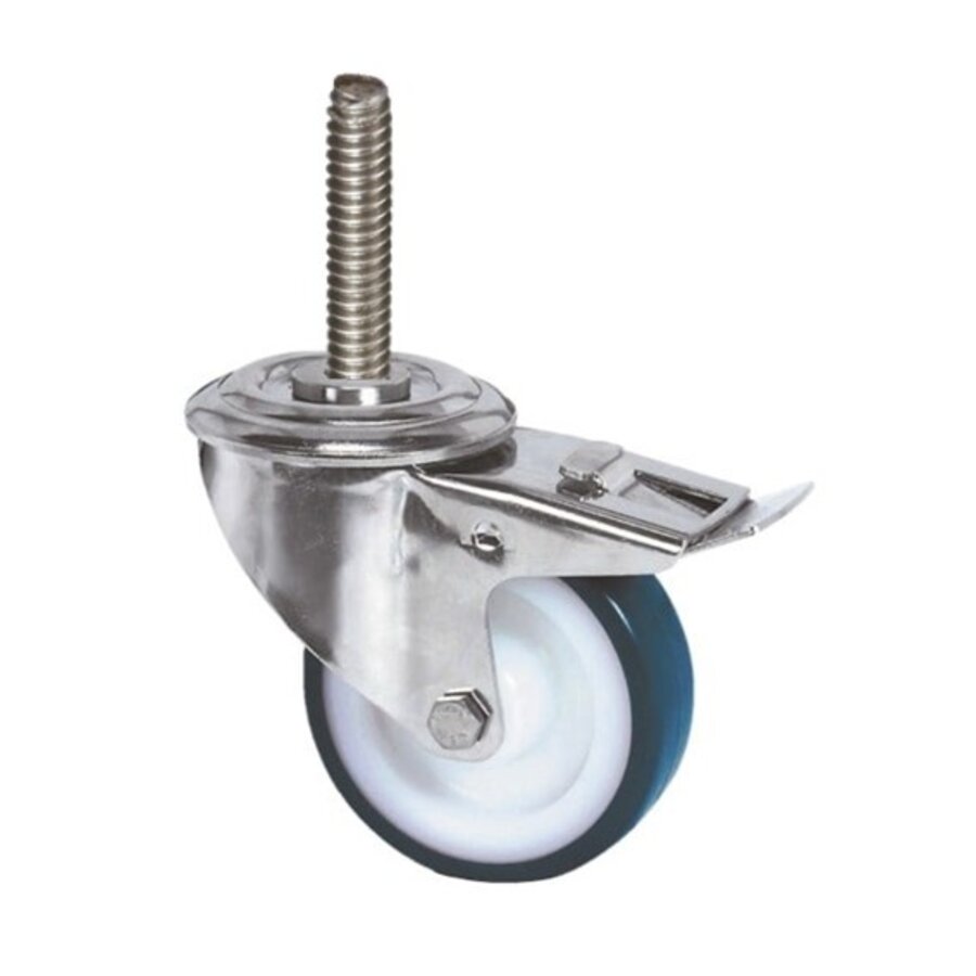 Zwenkwiel RVS 100 nylon NOC M8x65 met rem-1