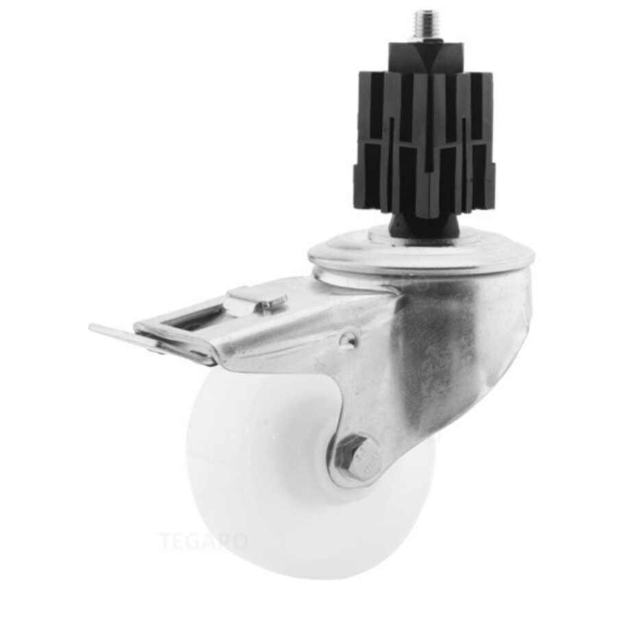 Zwenkwiel nylon 80 3NO vierkante koker 36-40mm met rem-1