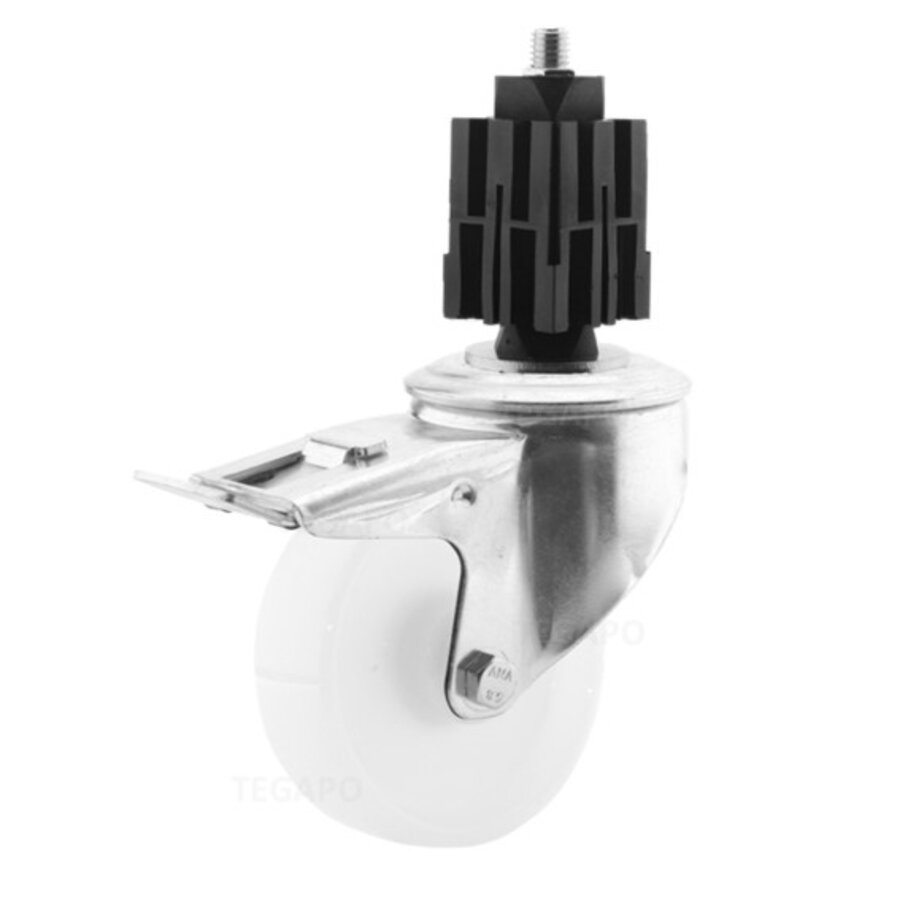 Zwenkwiel nylon 100 3NO vierkante koker 36-40mm met rem-1