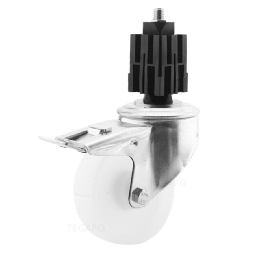 Zwenkwiel nylon 100 3NO vierkante koker 36-40mm met rem-2