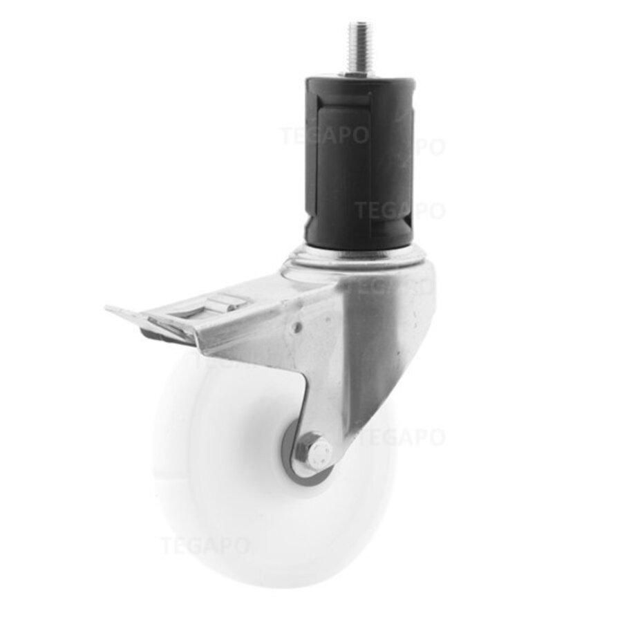 Zwenkwiel nylon 160 3NO ronde buis 40-45mm met rem-2