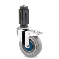 thumb-TENTE Zwenkwiel RVS 125 elastisch rubber KO vierkante koker 27-30mm met rem-2