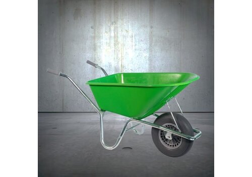 Kruiwagen 100 liter lime anti-lek wiel 