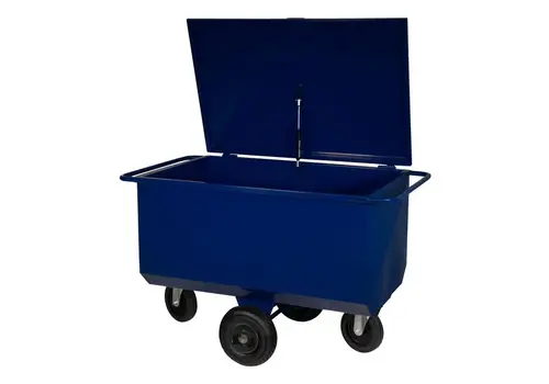 HUMMER voerwagen 275 liter met deksel dubbel zwenkwiel 