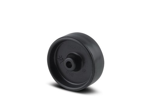 Wiel 75mm 1PP zwart asgat 8mm naaf 26,5 