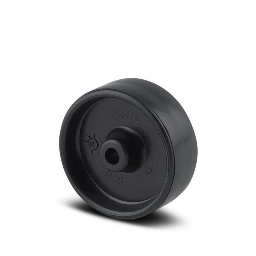 Wiel 75mm 1PP zwart asgat 8mm naaf 26,5-1