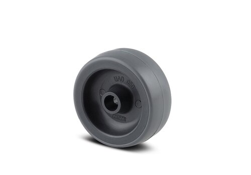 Wiel 50mm 1PU zwart asgat 6mm naaf 21,5 