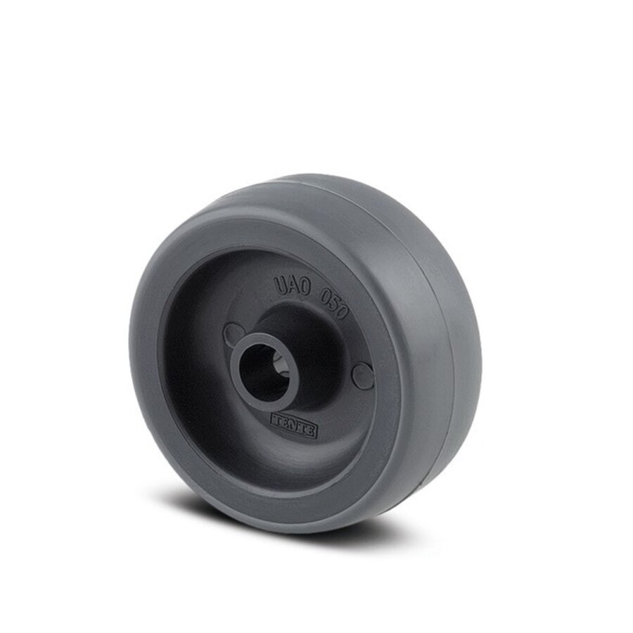 Wiel 50mm 1PU zwart asgat 6mm naaf 21,5-1