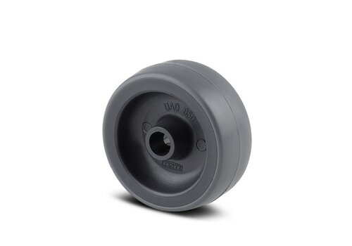 Wiel 50mm 1PU zwart asgat 8mm naaf 21 
