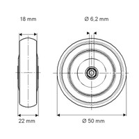 thumb-Wiel 50mm 2TPKO asgat 6mm naaf 22-2