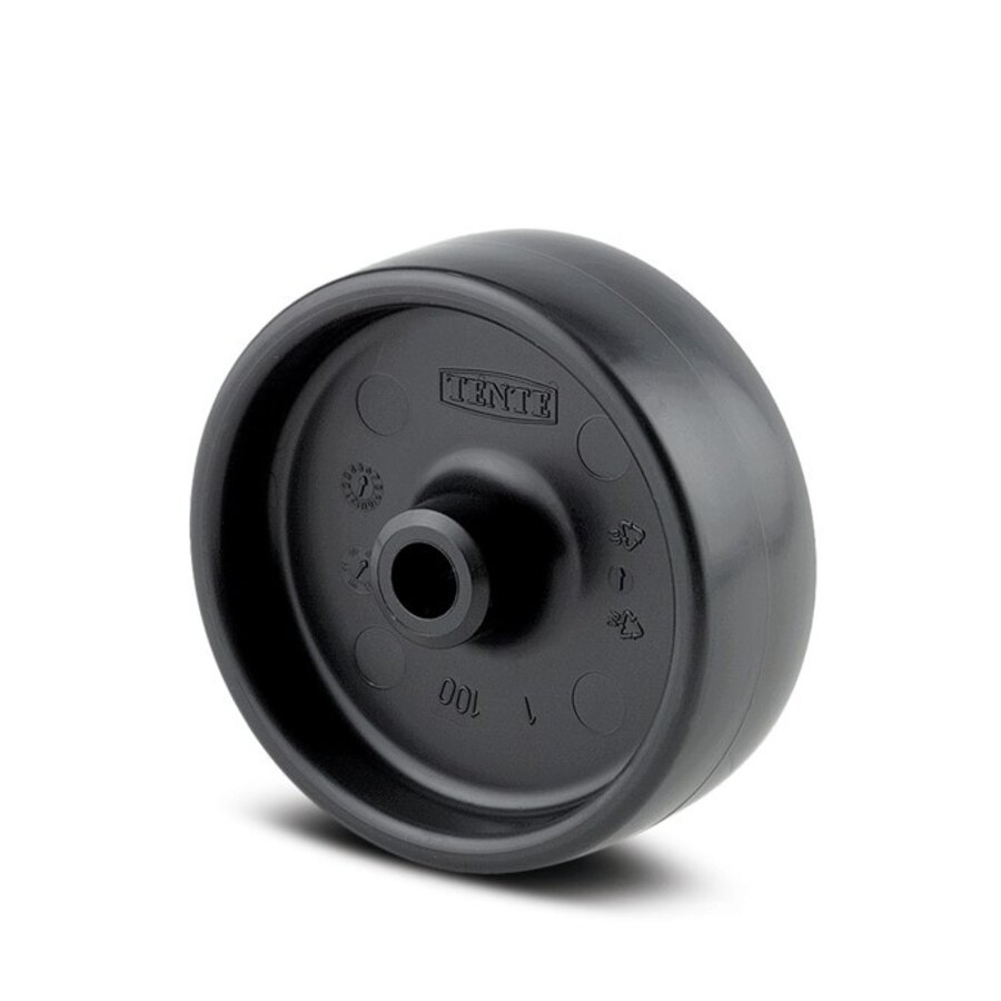 Wiel 80mm 3PP zwart asgat 12mm naaf 44,5-1