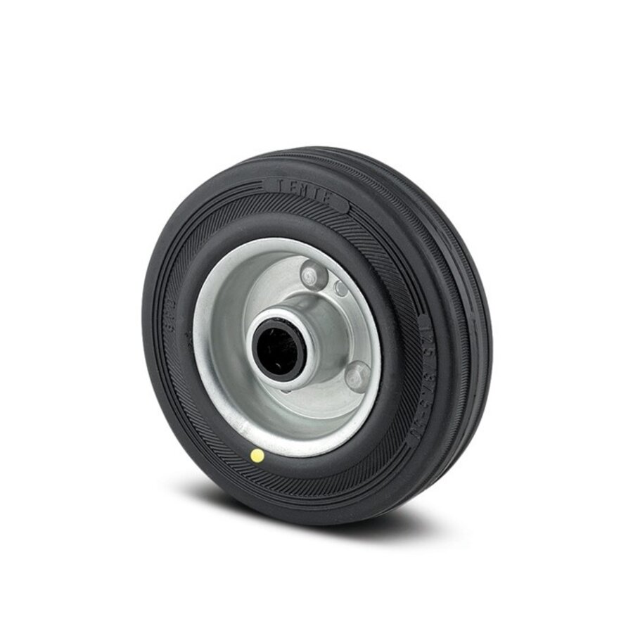 Wiel 100mm 3KO rubber asgat 12mm naaf 44,2 elektrisch geleidend-1