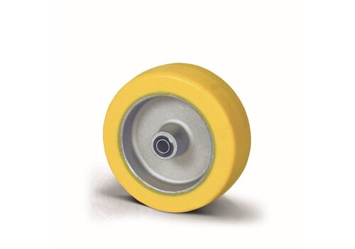 Wiel 100mm hittebestendig rubber asgat 8mm naaf 45,5 