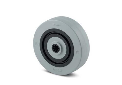 Wiel 125mm PAdemp rollager asgat 12mm naaf 44  Wiel 125mm PAdemp rollager asgat 12mm naaf 44