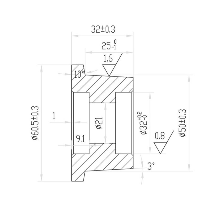 Livellö flenswiel gietijzer precisiekogellager 50x32mm-3
