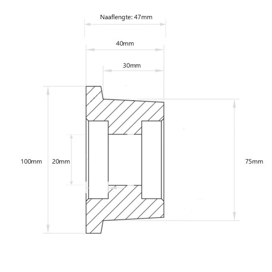Livellö flenswiel gietijzer precisiekogellager 75x40mm-3