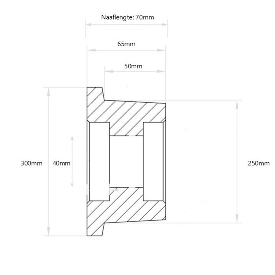 Livellö flenswiel gietijzer precisiekogellager 250x65mm-3