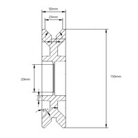 thumb-Livellö groefwiel gietijzer precisiekogellager 150x50mm-2