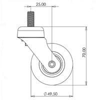 thumb-Alu Polish wiel 50mm bout M8x18-2